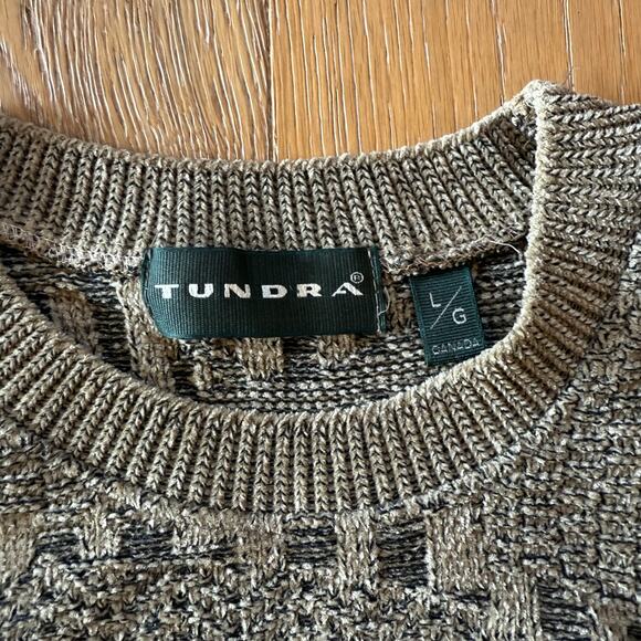Vintage Tundra Knit Sweater Men’s L Green Made in Canada - Picture 2 of 5